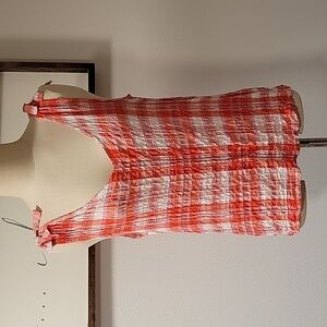 Jane and Delancey plaid boho tank top, NWT